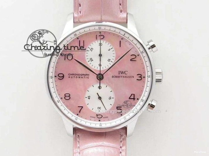 MIROTIME 0111 Cozy Portuguese Tourbillon IW5463 SS ZF Best Edition White Dial Blue Hands on Blue Leather Strap 7172